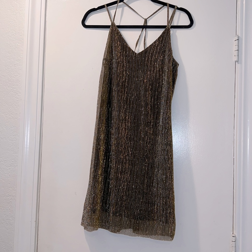 Gold/silver metallic short dress